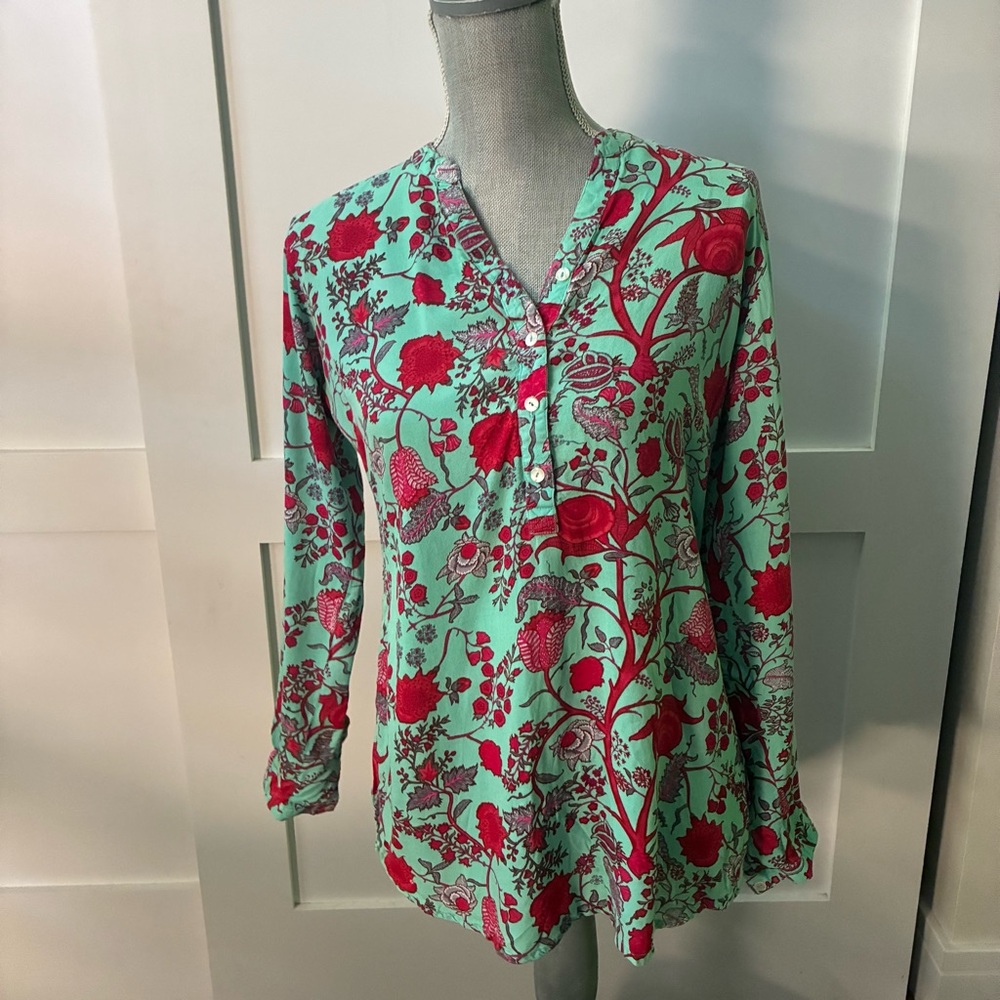 Utsa, S, Floral Button-Up Women Top